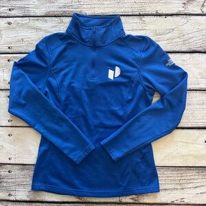 The North Face Blue Quarter Zip Pullover Women’s Small Athletic Fleece Logo